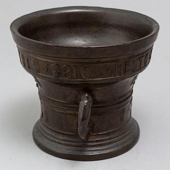 A North European Renaissance mortar dated 1581.