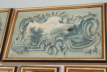 A set of 13 panels in rococo style, 20th cent.