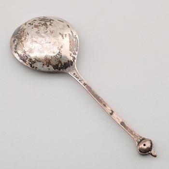 SKED, silver, Nils Grubb, Hudiksvall 1790. Vikt ca 26 gram.