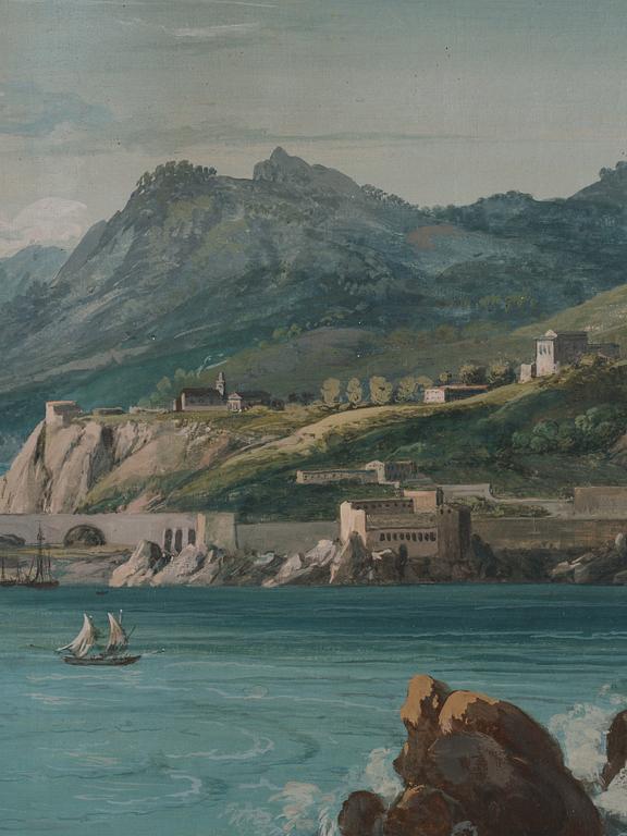 Didier Nicolas Boguet, Extensive costal landskap with castle.