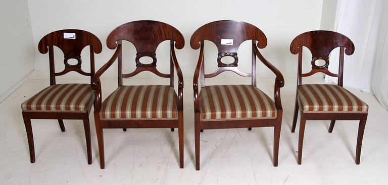 SALONGSMÖBEL, 6 delar, Karl Johanstil, 1900-tal.