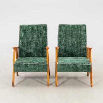 Armchairs, a pair from the mid-20th century.