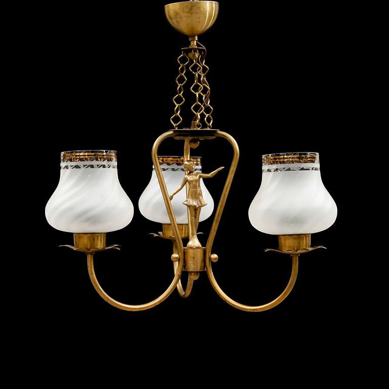 TAKLAMPA, 1900-talets första hälft. Höjd ca 57 cm.