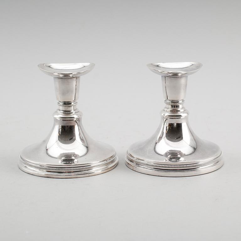 LJUSSTAKAR, 1 par, silver, MGAB, Uppsala 1960-tal.