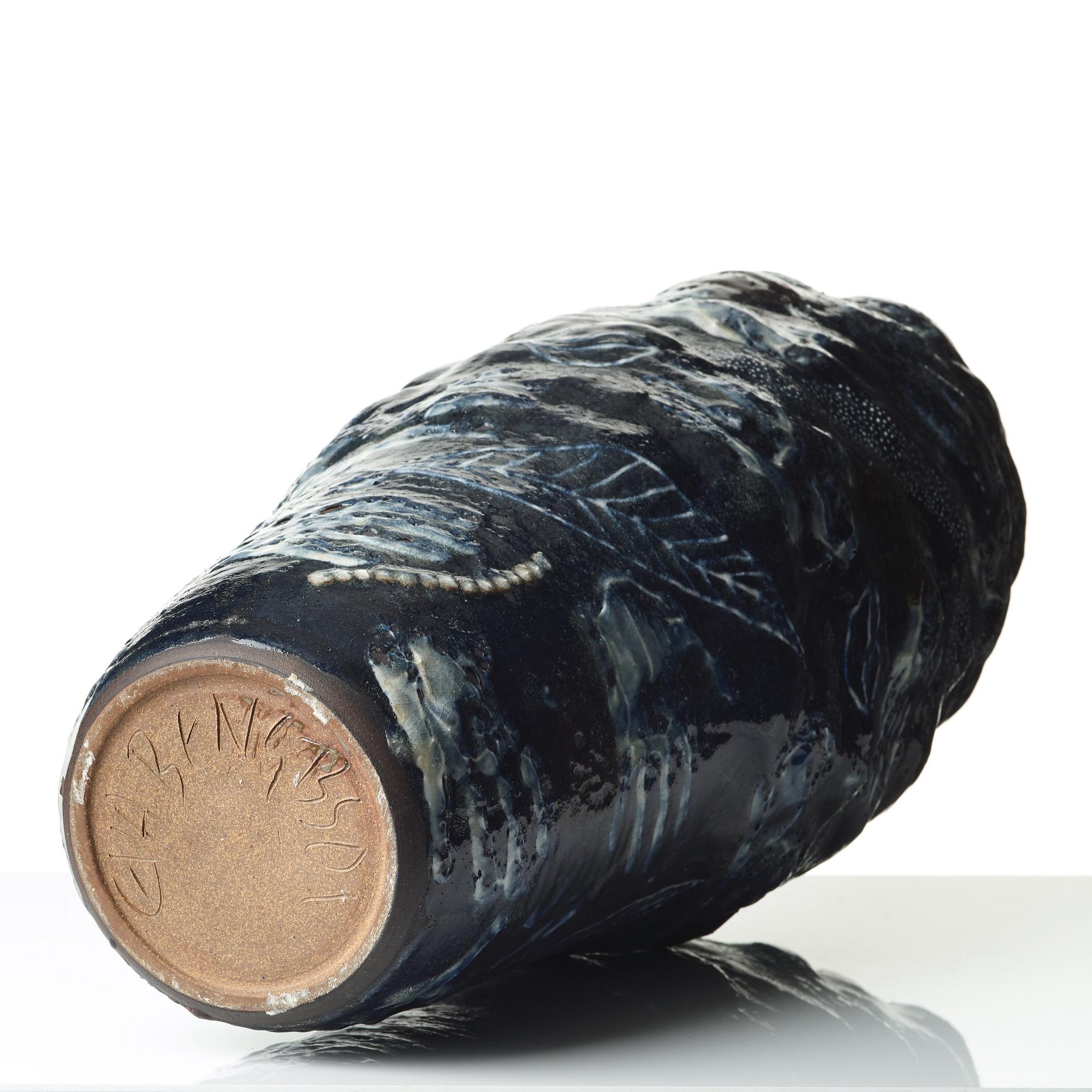 Eva Bengtsson, a stoneware floor vase, Frillesås, Sweden.
