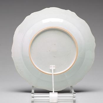A set of six famille rose dinner plates, Qing dynasty, Qianlong (1736-95).