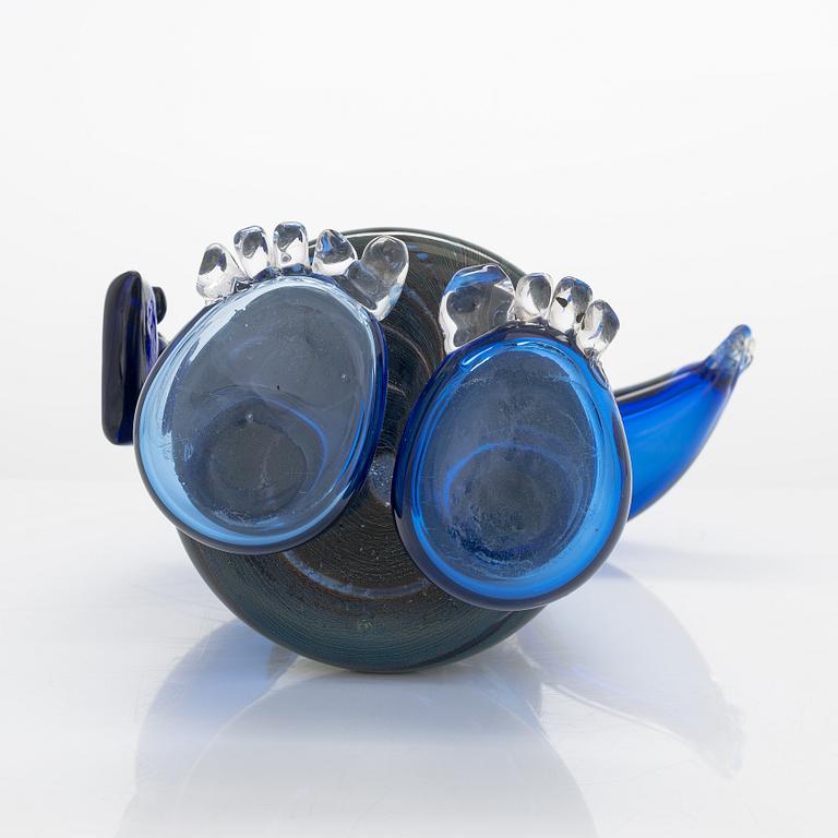 Björn Weckström, glasskulptur/ vas, signerad Björn Weckström Nuutajärvi Notsjö. 1970-tal.