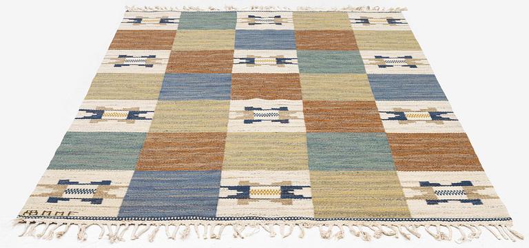 Märta Måås-Fjetterström, matta, "Rutmattan med blått", rölakan, ca 230 x 150 cm, signerad AB MMF.