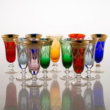 A set of footed Murano glasses and bowls, Italy, around mid-20th Century.