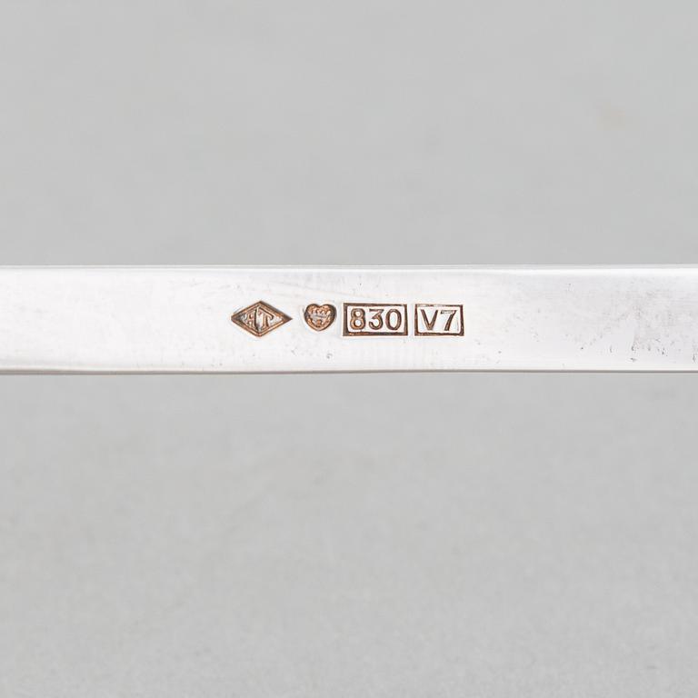 Tillander, silver ladle, 'Käpy' (Cone), Helsinki 1974. Designed by Vilho Ellenberg in the 1920s.