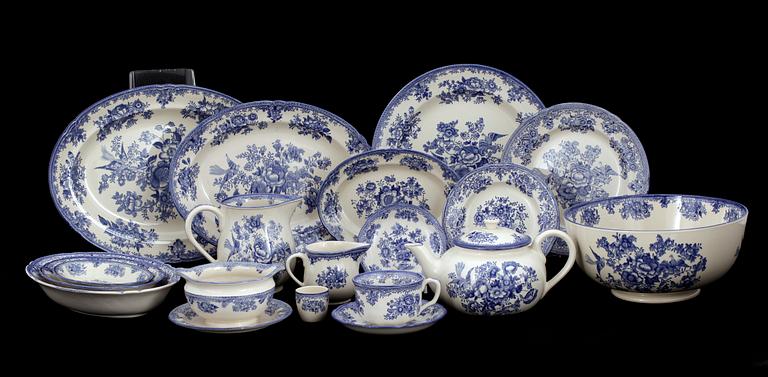 MATSERVIS, 52 delar, flintgods, "Fasan", Old Gustavsberg. 1900-talets mitt.