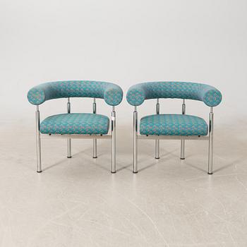Johannes Foersom & Peter Hiort-Lorentzen, a pair of "Cobra" armchairs, Erik Jørgensen Furniture Factory, Denmark 1990s.