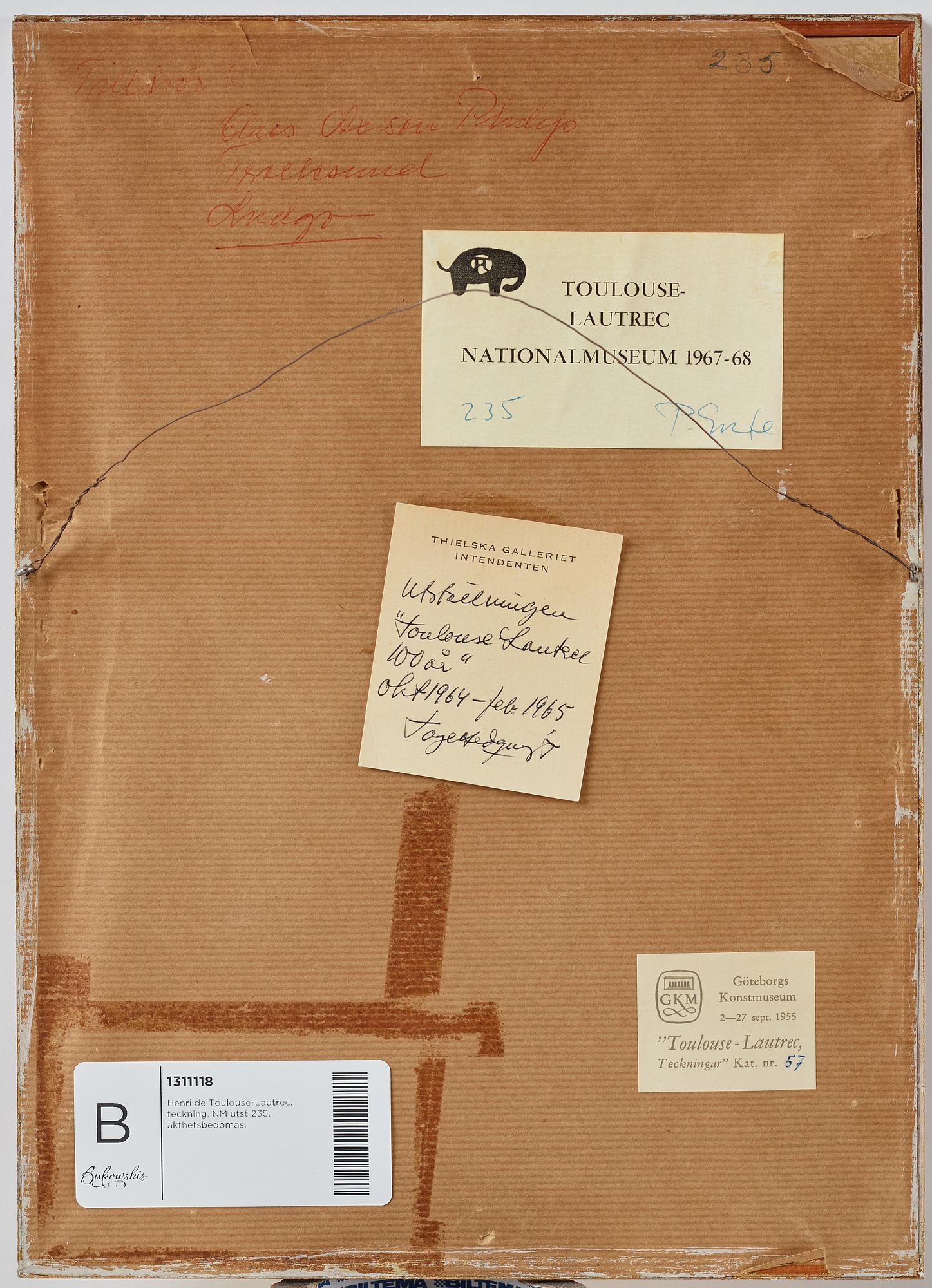 Henri de Toulouse-Lautrec, 'Silhouette de femme de dos'.