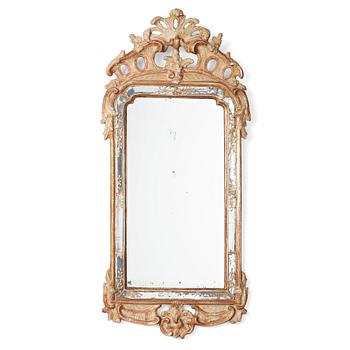 57. A Swedish Rococo 18th century mirror by Nils Meunier (master in Stockholm 1754-1797).