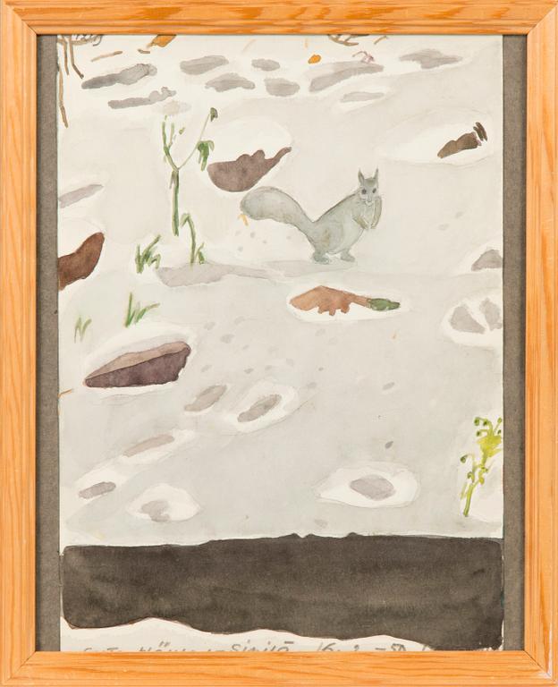 Greta Hällfors-sipilä, Orava talvimaisemassa.