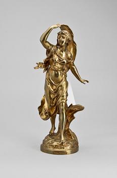ÉMILE BRUCHON, efter, skulptur, mässing, omkring sekelskiftet 1900.