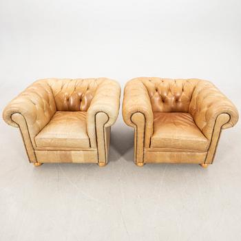 Sofa group 3 pcs Chesterfield model, late 20th century.