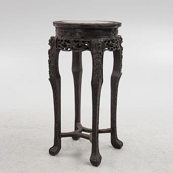 A Chinese wooden and stone table, late Qing dynasty / around 1900.