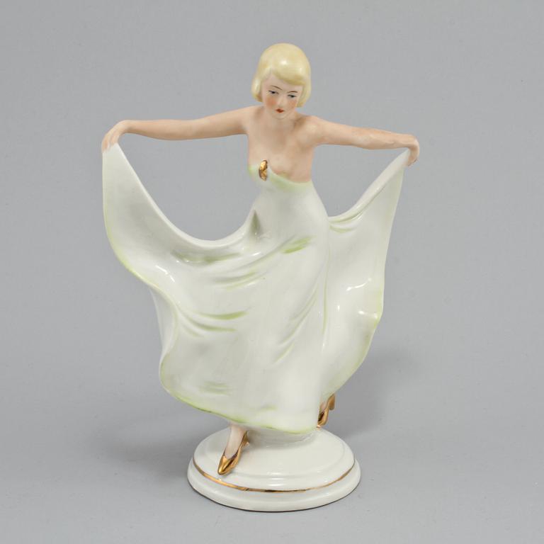 FIGURIN, porslin, art deco, Carl Schneiders Erben/Gräfenthal, 1900-talets första hälft.