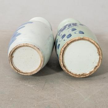 Floor vases 2 pcs China 20th century porcelain.