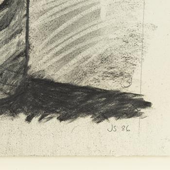 Jan Svenungsson, cahlk drawing, signed and dated -86.