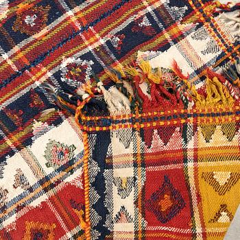 Kashgai rug semi-antique, two joined pieces, approximately 338x140 cm (without tassels).