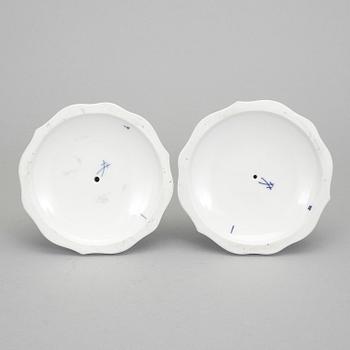 LJUSSTAKAR, ett par, porslin, Meissen, 1900-tal.