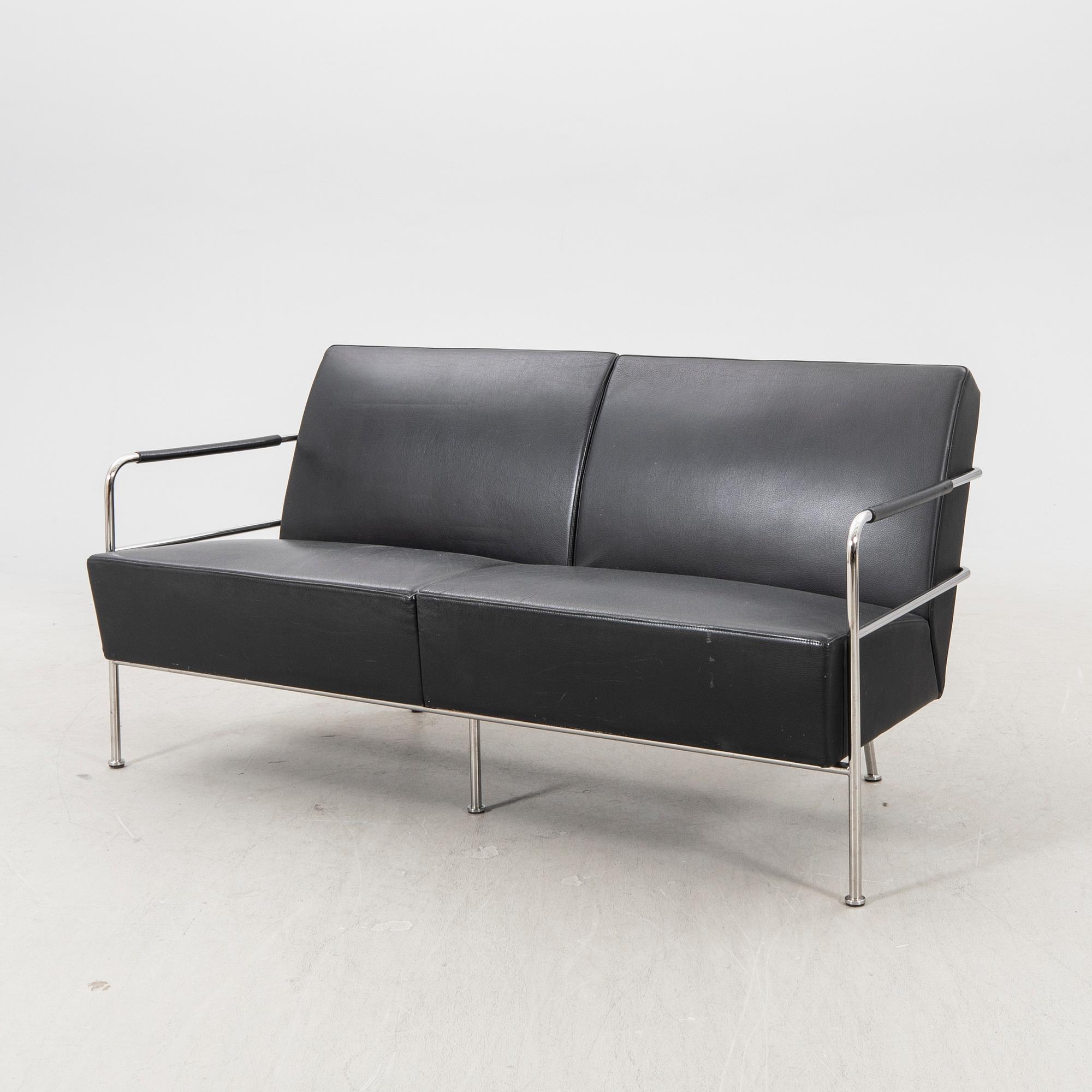 A leather upholstered 'Cinema' sofa by Gunilla Allard for Lammhults.