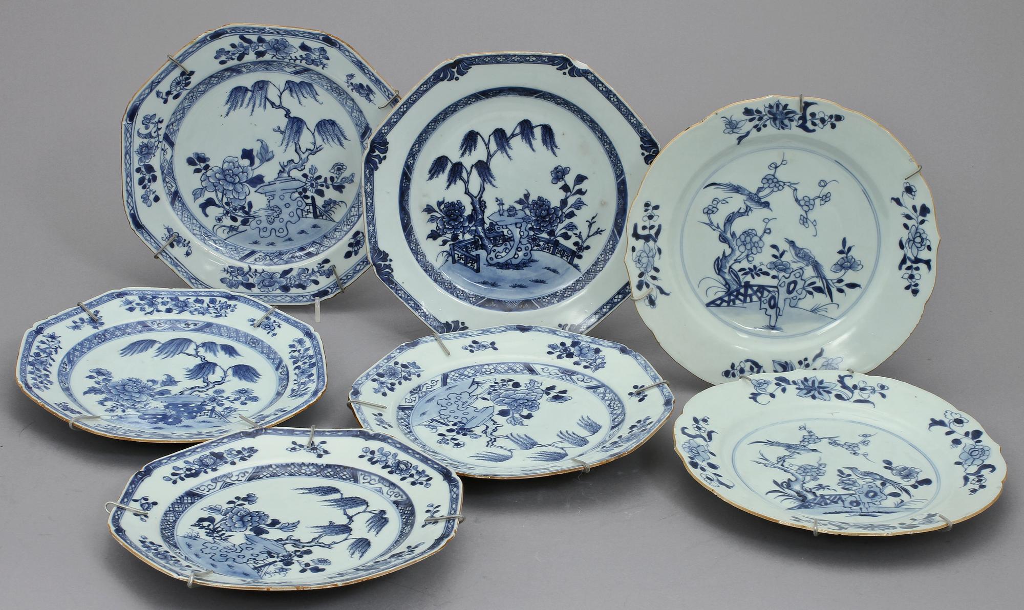 PARTI PORSLIN, 9 delar, porslin, Kina, 1700/1800-tal.