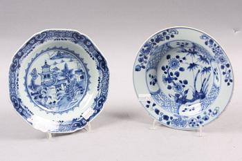 TALLRIKAR, 11 st, porslin, Kina, 1700-1800-tal.