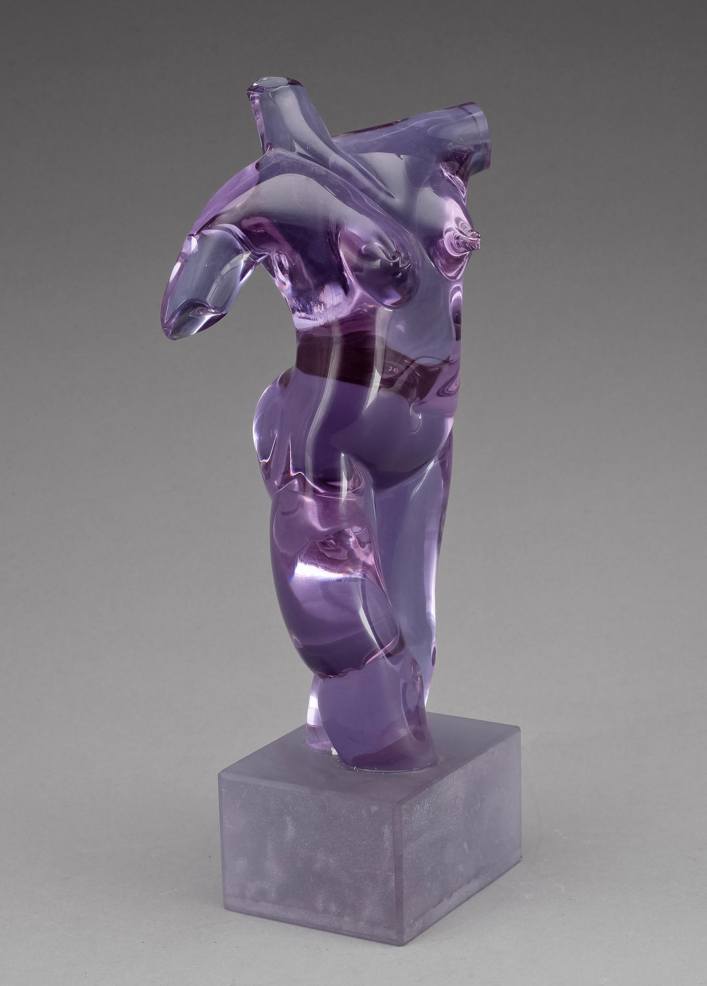 SKULPTUR, glas, Alfredo Rossi, Murano, sign, 1900-talets andra hälft.