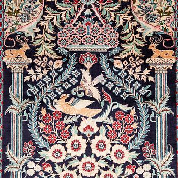 Oriental silk rug, approximately 122x77 cm.