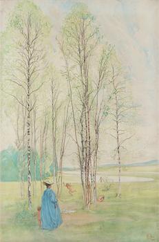 317. Carl Larsson, ”Våridyll” ("I grönan lund"/"De badande barnen"/"Idyll") [Spring idyll].