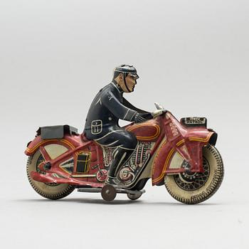 LEKSAK, litograferad plåt, METTOY "Police Patrol",England, 1930-tal.