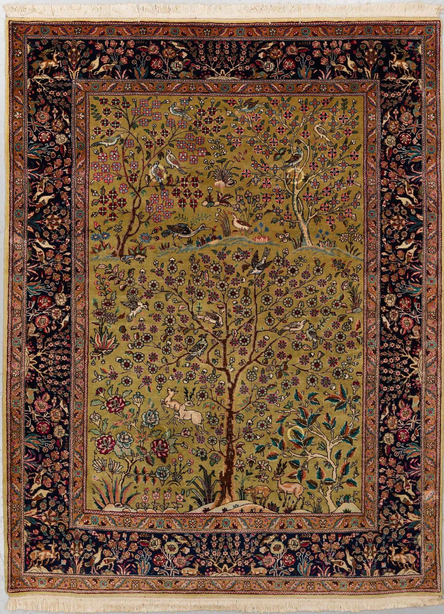 MATTO, an old Oriental, possibly a Tabriz, ca 227,5-228,5 x 171,5-173 cm (as well as 1 and 1,5 cm flat weave at the.