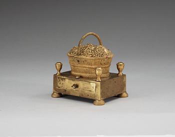 A Russian Empire gilt bronze ink stand.