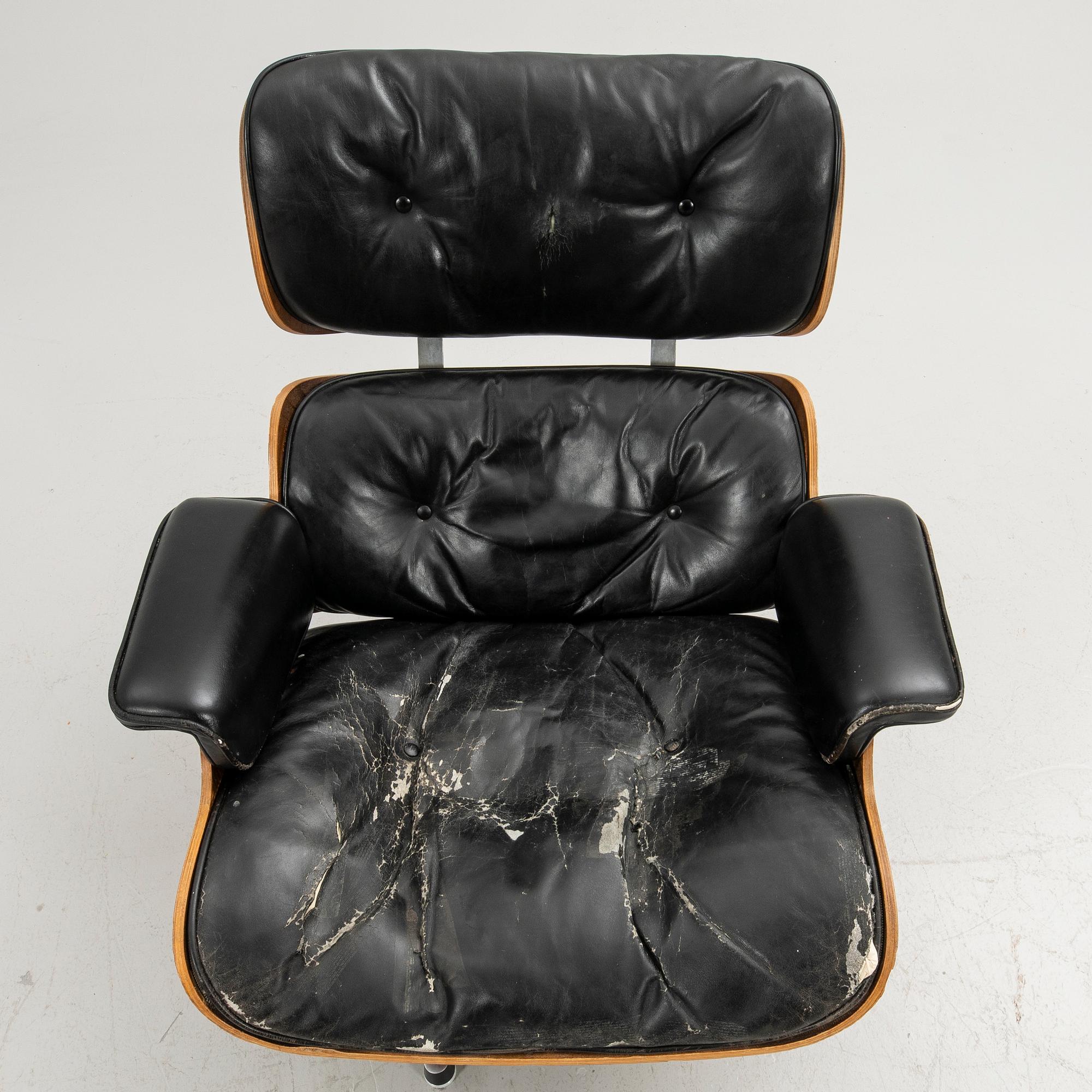 Charles & Ray Eames, fåtölj, "Lounge Chair", för Herman Miller, 1970-tal.