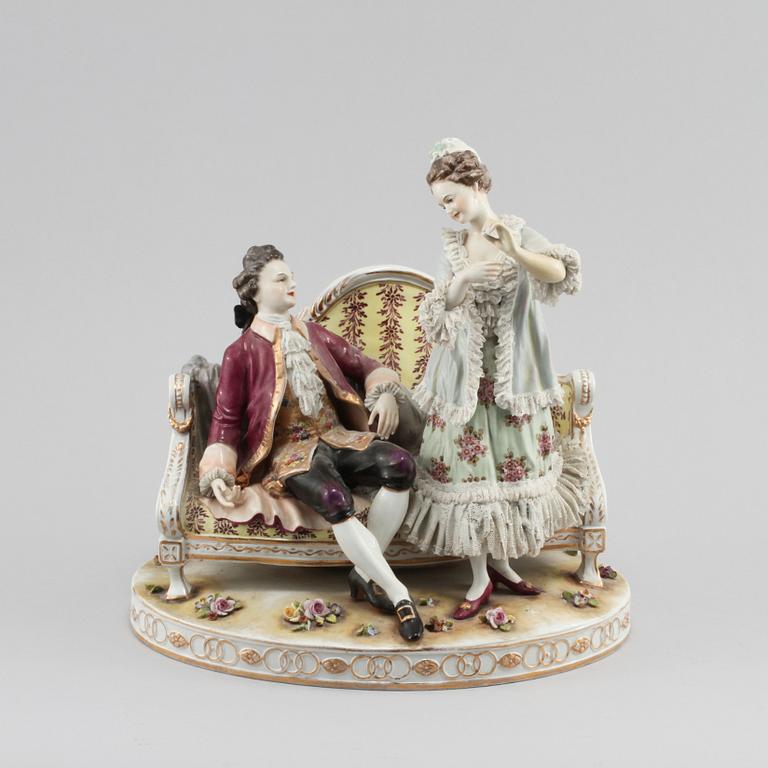 FIGURGRUPP, porslin, 1900-tal.