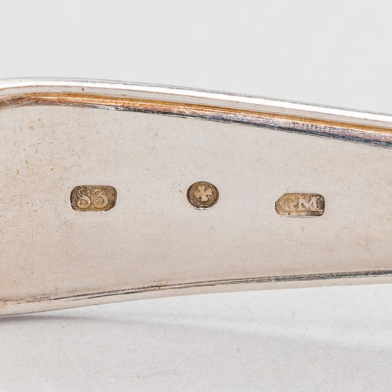 Johann Gottfried Möring, knivar och gafflar, 18 st, silver, Reval 1790-1818.