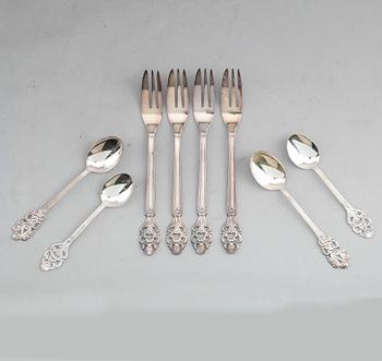 BESTICK, 19 st, silver, bl a Boheme, 1900-talets andra hälft.  Total vikt ca 208 g.