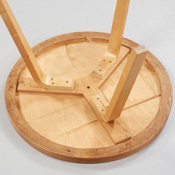 An Alvar Aalto curly birch table, made on license by Aalto Design Hedemora for Artek, Sweden 1946-56.