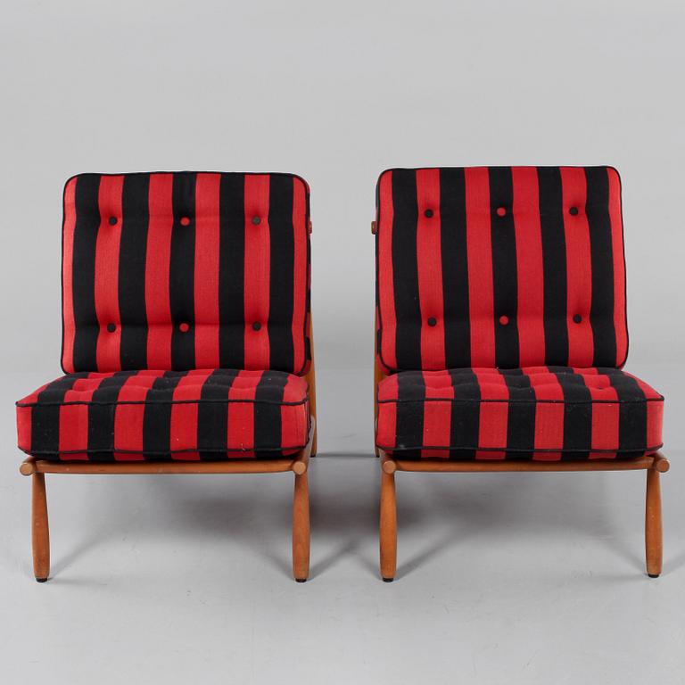 FÅTÖLJER, ett par, Alf Svensson, Dux, 1950-tal.