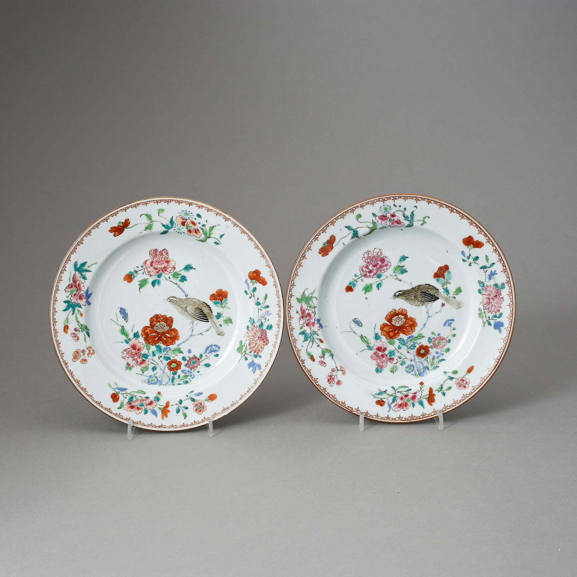 TALLRIKAR, ett par, Qianlong, Kina 1700-tal.