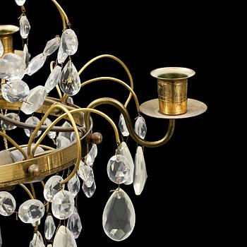 A Gustavian-style four light chandelier, 20th ct.