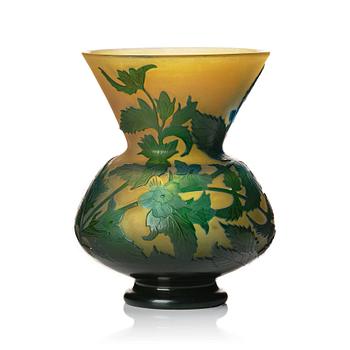 Emile Gallé, an Art Nouveau cameo glass vase, Nancy, France, ca 1900.