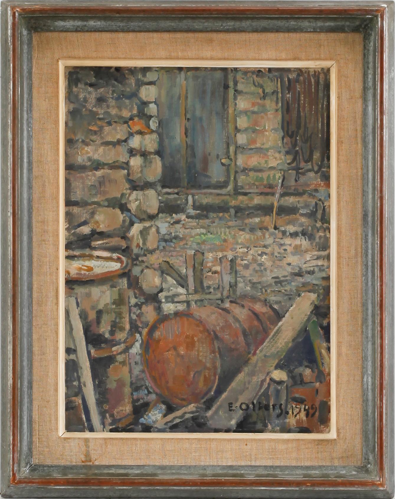EDVIN OLLERS, olja på pannå, sign och dat 1949.