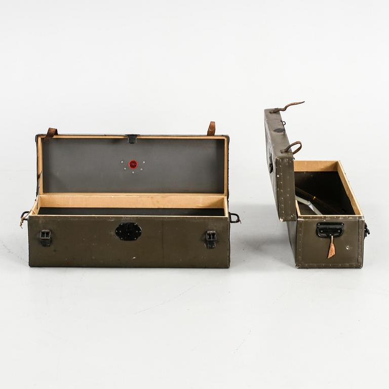 LÅDOR/UNIKABOXAR, 2 st, för svenska armén, tidigt 1900-tal.