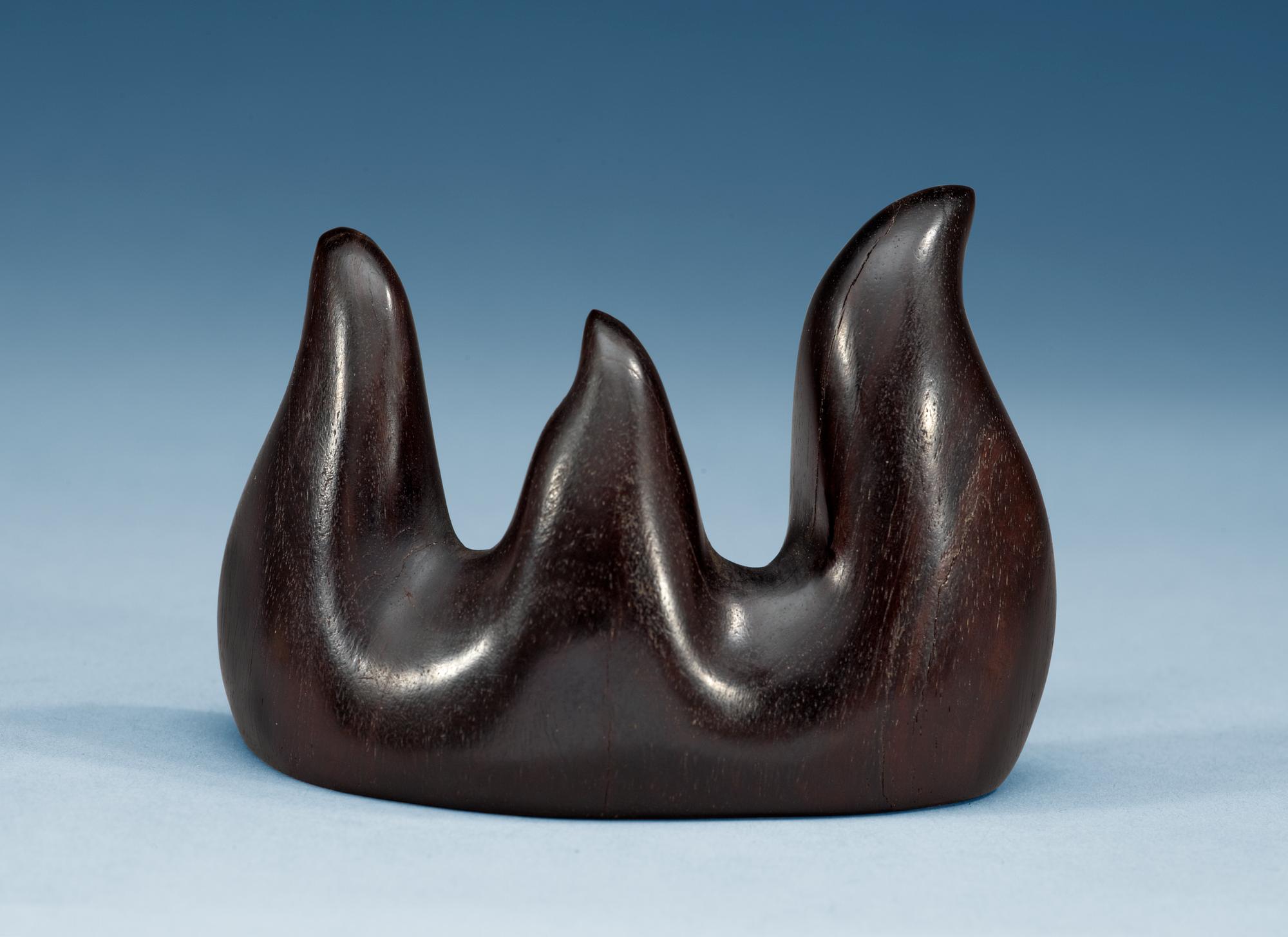 A Zitan wood brush rest, presumably late Qing dynasty.