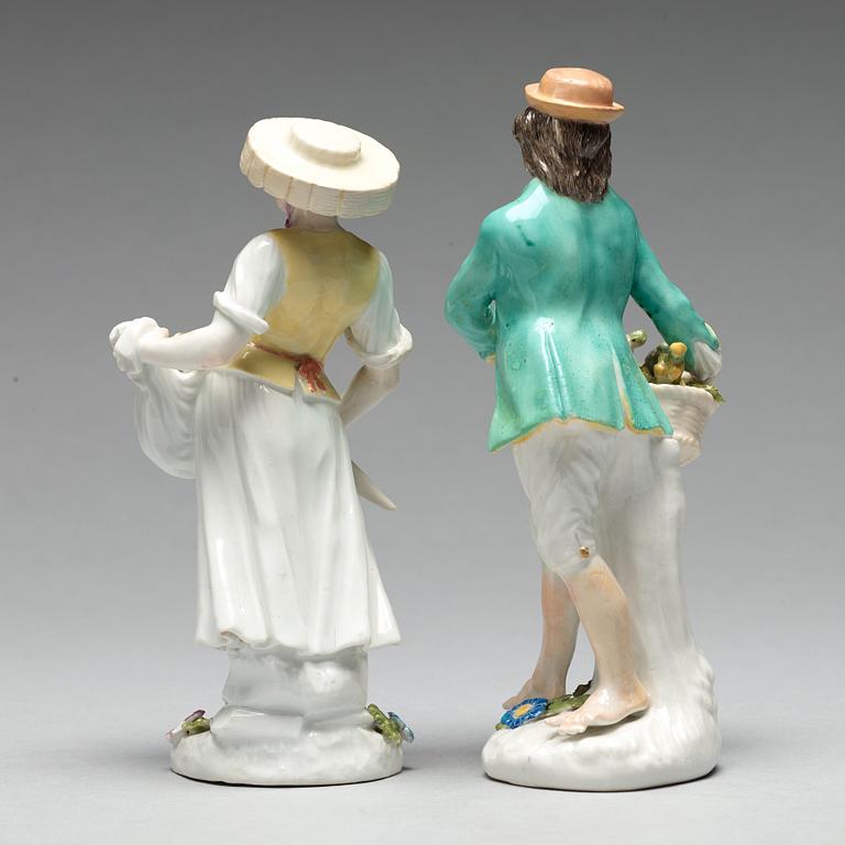 Two Meissen figurines, 18th Century.