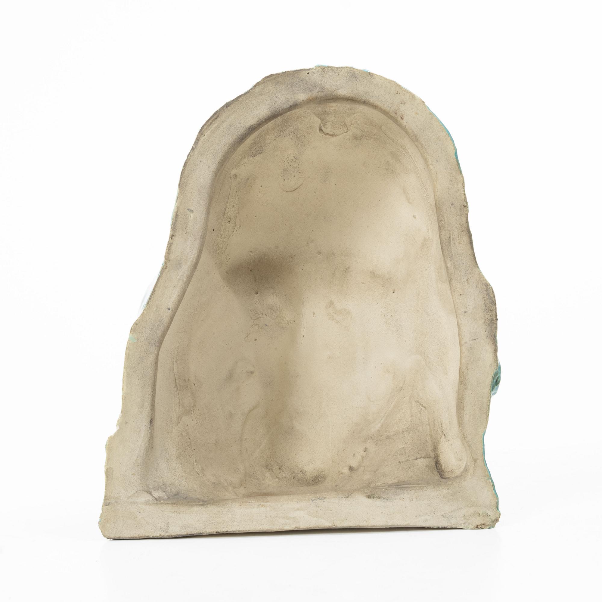 Monogramsignerad, porträttmask, stengods, 1910-30-tal.